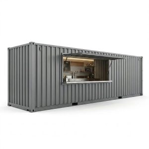 40ft Container Bar Concession Container – Converted – Gray